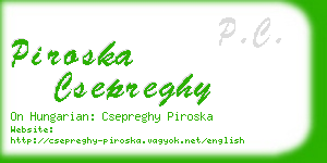 piroska csepreghy business card